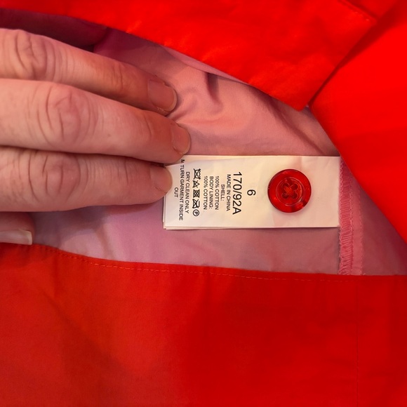 kate spade Two-Tone Red & Light Pink Button-Front Midi Dress - Picture 3 of 6